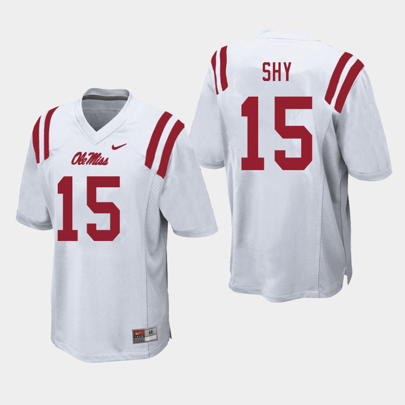 Sellers Shy Ole Miss Rebels NCAA Men's White #15 Stitched Limited College Football Jersey EPW1458EV